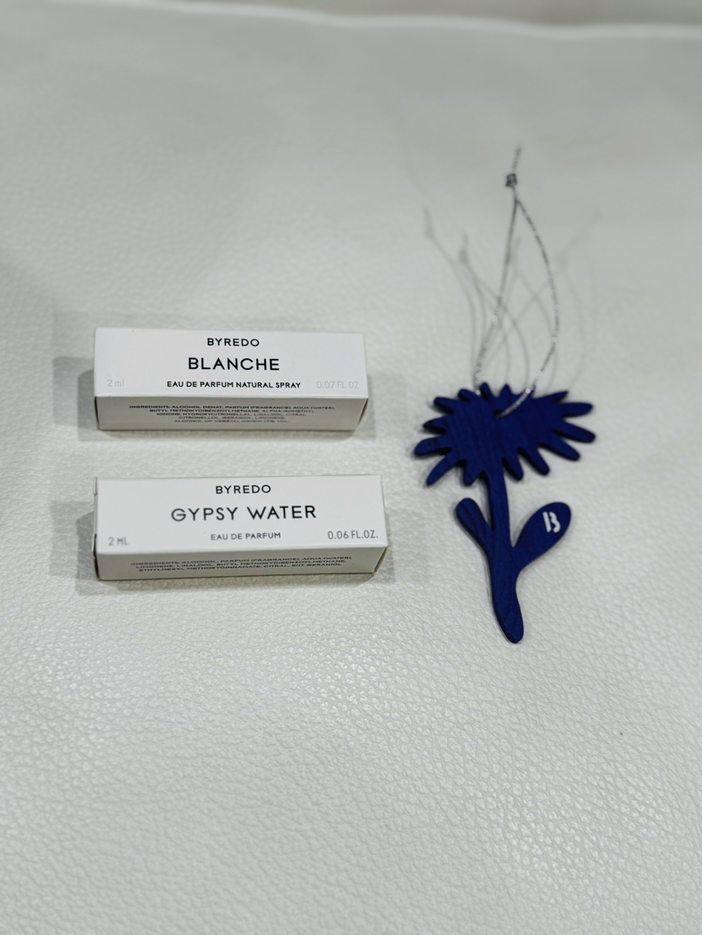 Byredo Blue Leather Scent Tag - Decorative Accessory + Blanche and Gypsy Water